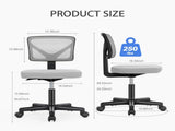 Small Desk Chair Wheels Armless Low-Back Office Chair Ergonomic Adjustable Computer Desk Chair 35773566