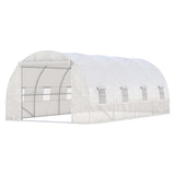 ZNTS 19' x 10' x 7 Steel Frame Walk-In Tunnel Greenhouse Garden Warm House- White-AS 52824672