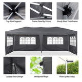 ZNTS 10×20 Party Tent Wedding Patio Gazebo,with 6 Removable Sidewalls & Carry Bag The Pop Up Canopy Tent, 28350715