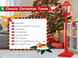 64" Christmas Streetlamp Lantern 60 Warm LEDs, 8 Xmas Melodies, 2 Display Ways, ABS/PP/PVC, Red, 02304289