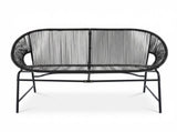 CONDESSA OUTDOOR PATIO WICKER LOVE SEAT, BLACK PE RATTAN & IRON FRAME, SET OF 1 N775P423051B