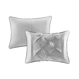 7 Piece Tufted Comforter Set Grey Full B03596875