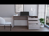 Computer Desk, 3 Drawers, One Shelf, Light Gray B097133045