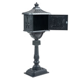 ZNTS Mailbox Cast Aluminum Black Mail Box Postal Box Security Heavy Duty New W2505P151718