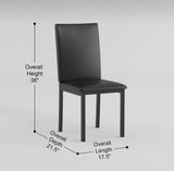 Set of 4 Dining Chairs Black Faux Leather Upholstery Casual Dining Room Furniture Metal Frame B011P265589