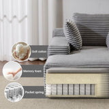 Oversized Chaise Lounge Chair Cozy Cloud Couch, Modern Plush Corduroy Upholstered Sleeper Sofa 30594031