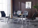Modern Dining Chairs with Faux Leather Padded Seat Dining Living Room Chairs Upholstered Chair with W115181766