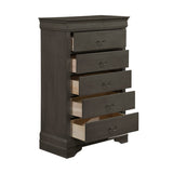 Classic Louis Philippe Style Stained Gray Finish 1pc Chest of 5x Drawers Traditional Design Bedroom B01153393