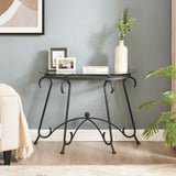 ZNTS Tempered Glass Surface Console Table Coffee Table with Sturdy Construction for Living Room W2167P168779