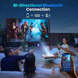 FUDONI Smart Projector with WiFi and Bluetooth, Native 1080P 4K Decoding for Home Cinema, Outdoor 78394914