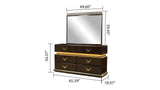 Modern Style 6- Drawer Dresser Made with Wood in Brown B009P155280