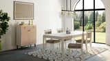 Expandable Leg Tablewith Metal Inlay - Vanilla B2699P310415