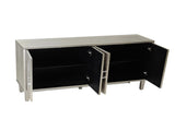 Stylish and Functional 4-Door Storage Cabinet with Pine Legs and MDF, for Living Room Bedroom,and W757P144373