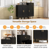 ON-TREND Elegant Shoe Cabinet with Arched Doors and Drawer, Cream Style Storage Sideboard with WF321210AAB