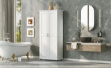 ZNTS Storage Cabinet with Two Doors for Bathroom, Office, Adjustable Shelf, MDF Board, White WF323346AAK