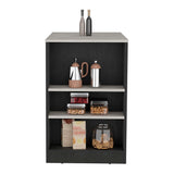 Portree Kitchen Island with 3-Side Shelves B200P188818