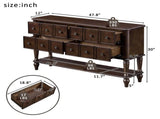 Vintage Console Table with Solid Wood Legs, 47.8'' Entryway Sofa Table with 4 Storage Drawers and W1202P509849