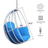 ZNTS Hanging Egg Chair , Hammock Swing Chair with Hanging Kit,Blue W1889P202893