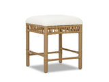 Lucia 25.5" Backless Upholstered Counter Stool with Resin Rattan Frame, Ivory White Boucle B2719P238395