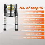 Telescoping Ladder 14.5FT, Telescopic Extension Ladder, Aluminum Alloy Folding Ladder Portable W2660P255610