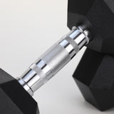 12LB 1-PairHDRS Rubber Coated Solid Cast Iron Dumbbell with Contoured Chrome Handle, 21894673