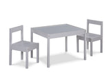 Della 3-Piece Solid Wood Kids Table & Two Chair Set, Gray B022P174729