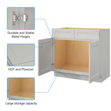 30"in. W x 21"in. D x 34.5"in. H in Shaker Dove Plywood Ready to Assemble Floor Vanity Sink Base T3210P297526