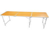 6ft Rectangle 3Fold Top Outdoor Folding Table, Aluminum Frame, 50kg Load 57212953
