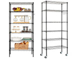 Replaceable assembly with wheels, floor mounted carbon steel storage rack, black 10425008