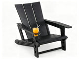 Black Weatherproof HDPE Outdoor Adirondack Chair, 330LBS Capacity Ergonomic Patio Lounge Chair with 49748678