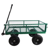(Green solid wheels wagon cart) Solid wheels Tools cart Wagon Cart Garden cart trucks make it easier W227P162446