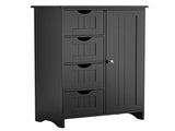 Bathroom Storage Cabinet with 4 Drawers, Side Storage Organizer with 1 Cupboard and 2 Shelves 53228698