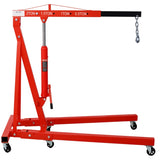 ZNTS 2 Ton Folding Engine Hoist Cherry Picker Shop Crane Hoist Lift, Heavy Duty Steel with 6 Iron Caster 81745190