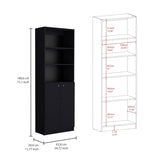 ZNTS Home 2-Door Bookcase, Modern Storage Unit with Dual Doors and Multi-Tier Shelves B200137820