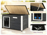 42.5" x 27" x 33.5" Outdoor Dog House with Sloped Asphalt Roof, Elevated Floor & Openable Roof 92220761