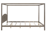 King Size Canopy Platform Bed with Headboard and Support Legs, Brown Wash WF309291AAD