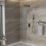 Dual Shower Head - 10 Inch Wall Mounted Square Shower System with Rough-in Valve, Oil Rubber Bronze W124357632