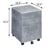 Silver 3-drawer File Cabinet B062P184519