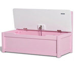 Pink Storage Bench Toy Box Chest with Large 27L Interior Toy Organizer with Top Lid And Backrest for 57784253