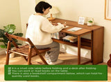 Bamboo Folding Desk,Space-Saving Computer Desk for Small Spaces, Foldable Study Table for Bedroom, W2641P372442