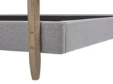 Diego Low Upholstered Platform Bed, Queen, Light Grey Polyester B2719P238661