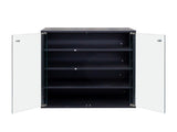 Shoe Box with RGB LED Light, Wooden Stackable Storage Box with Glass Door, Storage Bin W331P242617