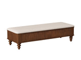 50.8-inch Multi-Functional Ottoman Bench-Solid Rubberwood Bed End Bench with Linen Seat, 09328766