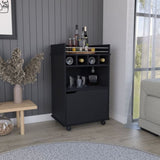 Phoenix Bar Cart with 2 Open Shelves 4 Cubbies and Cabinet B200P173181