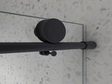4876 Matte Black frameless one fixed and one shifted Shower Door, 70MM 304 SUS large pulleys with W2517P314409