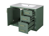 30'' Bathroom Vanity with Ceramic Sink Combo, Solid Wood Frame Bathroom Storage Cabinet, N710P191947F