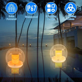 ZNTS 2Pcs Solar Floating Pool Lights Solar Flame Stake Lights IP67 Waterproof Outdoor Globe Ball Lights 49920595