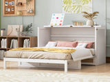 Full Size Murphy Bed with Large Drawers,White N708P336203K