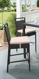 Tropez Outdoor Patio Wicker Barstool with Water Resistant Beige Fabric Cushions B2736P268523