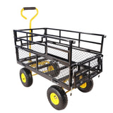 Wagon Cart Garden cart trucks make it easier to transport firewood YellowBlack W22784162